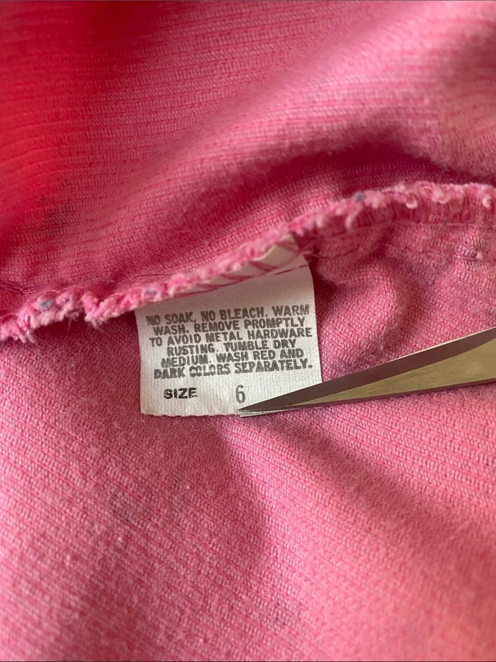 VTG 80s OshKosh B'gosh Pink Corduroy Floral Overall Dress Size 6 Union Made USA
